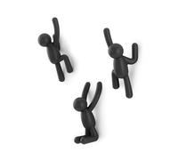 Umbra Patères murales Buddy – lot de 3 en plastique – Noir