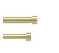 Umbra Cappa Double Tringle À Rideaux Extensible, 2,5cm, 168-305cm, 4 Embouts, Supports Muraux et Matériel De Fixation Inclus, Acier, Laiton