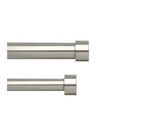 Umbra Cappa Double Tringle À Rideaux Extensible, 2,5cm, 91-168cm, 4 Embouts, Supports Muraux et Matériel De Fixation Inclus, Acier, Nickel/Acier