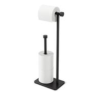 Umbra Cappa Support Porte-Papier Toilette avec réserve, autoportant, Noir | Acier, jusqu'à trois rouleaux, base surélevée, design minimaliste, rangement vertical compact