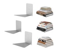 Umbra Conceal Shelf x3 Large. Lot de 3 Grandes Etagères Invisibles Conceal, en métal argenté. Entièrement Invisibles Une Fois chargées de Livres. Dimension de Chaque étagère 14x17.8x16.5cm