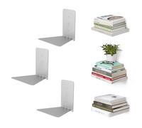 Umbra Étagère à livres Conceal – Lot de 3 petites invisibles, métal argenté 14x13,3x13,3 cm
