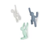 Umbra Crochets muraux Buddy de Porte-manteau mural décoratif pour manteaux, foulards, sacs à dos, serviettes et plus, ensemble de 3, multicolores pastels