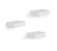 Umbra Ensemble d'étagères de vitrine, présentoir de galerie, étagère murale flottante pour petits objets et plus, lot de 3, blanc