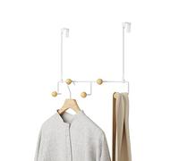 Umbra Estique Porte-Manteaux Multifonction avec 5 Crochets de Porte sans perçage - Multiorganiseur Suspendu au-Dessus de la Porte - Blanc