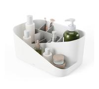 Umbra Glam Organisateur maquillage, compartiments amovibles, Moyen, Blanc | Design ouvert, rangement coiffeuse et salle de bain, gain de place, plastique ABS recyclé
