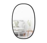 Umbra Hub Miroir Mural Oval Avec Cadre En Caoutchouc Pour Salon, Salle De Bain, Chambre, Entrée et Bien Plus Encore, Noir, 61x91cm
