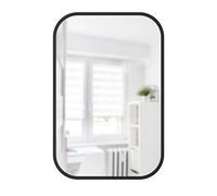 Umbra Hub Miroir Mural Rectangle Avec Cadre En Caoutchouc Pour Salon, Salle De Bain, Chambre, Entrée et Bien Plus Encore, Noir, 61x91cm