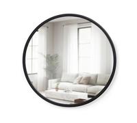 Umbra Hub Miroir Mural Rond avec Cadre en Caoutchouc pour Salon, Salle De Bain, Chambre, Entrée et Bien Plus Encore, Noir, 61cm 1008243-040
