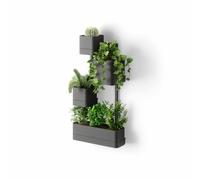 Umbra Jardinière murale Cubiko 4 pièces, bacs à fleurs, plastique PP, noir, 1018767-040