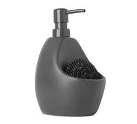 UMBRA Joey Pump. Distributeur Joey pour Savon Liquide et Porte-éponge en céramique. Dimension 10.2x12.7x20.3cm. 591ml. Coloris Gris Anthracite.