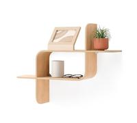 Umbra Montage Étagère murale, Fixation Horizontale Verticale, Naturel | Supporte jusqu'à 6,8 kg, design géométrique audacieux, rangement pour objets décoratifs
