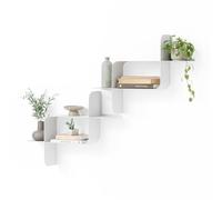 Umbra Montage Étagères murales acier, lot de 2, 64x48x16 cm, Blanc | Cadres géométriques peints, pose horizontale ou verticale, 6,8 kg par lot, pour livres plantes et objets