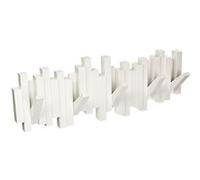 Umbra, Multi Sticks White Rack - Cintre moderne, unique et peu encombrant avec 5 crochets rabattables pour suspendre manteaux, écharpes, porte-monnaie G
