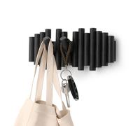 Umbra Picket 5 Patère Murale, Combine utile et Art, Chevilles en pin biseautées, Blanc