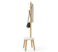 Umbra Pillar Default_no_Selection Value Porte-manteau avec tabouret Blanc/naturel Taille unique