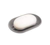 Umbra Soap Dish Touch. Porte-Savon Touch en Plastique moulé. Coloris Gris. Dimension 12.7x8.3x1.9cm.