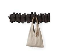 Umbra STICKS 8 HOOK ESPRESSO | Chaque crochet supporte 2,3 kg, visserie et notice incluses, design sculptural pour entrée ou chambre, Plastique recyclé