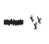 Umbra Sticks Portemanteau mural 5 crochets rabattables, Noir & Buddy Hooks assorted. Crochets muraux Buddy de Porte-manteau mural décoratif, ensemble de 3, noirs.
