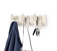 Umbra Tempo Patère murale, 6 crochets pour manteaux, Sable | Crochets aux bouts arrondis, pour manteaux sacs et serviettes, entrée ou chambre, vis incluses