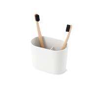 UMBRA Toothbrush Holder Step. Porte Brosse à Dents Step. en mélamine Brillante. Coloris Blanc. Dimension 12x7.6x10.2cm
