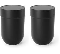 Umbra Touch Poubelle de salle de bain. couvercle rotatif. Coloris noir. 5.9L. Dimension 19x26cm (Lot de 2)