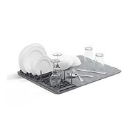 Umbra Udry Peg Égouttoir à Vaisselle en Microfibre avec Tapis d'égouttement Pliable et Peu encombrant, Anthracite