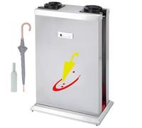Umbrella Automatic Packing Machine, Automatic Umbrella Bag Dispenser With Stainless Steel Double Stand, Umbrella Bag Holder For Long And Short, For Hotel Office Bank Silver