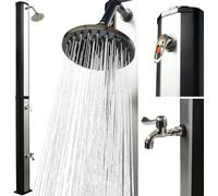 UMBRELLA® Douche Solaire 35 litres avec Lave-Pieds - Pommeau de Douche Pluie Orientable - Douche Solaire Jardin/Extérieur/Piscine sans Raccordement Électrique - Raccord Tuyau d’Arrosage, Jusqu’à 60°C