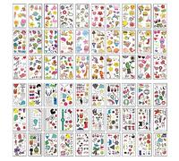 UMCHU 60 feuilles de tatouage autocollant pour les femmes fruits animaux soleil licornes crème glacée autocollant de tatouage,Faux tatouages réalistes,Imperméable autocollant de tatouage temporaire