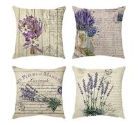 Umfarvt Lot de 4 Housse de Coussin, 35x35cm Lavande Housses Coussins canapé Décoratif Double Face, Housse Coussin Salon de Jardin Exterieur pour Canapé Salon Chambre Chaise Jardin Maison Décoration