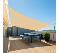 UMI Voile d'ombrage Imperméable Rectangulaire 2x4m Toile Ombrage PES avec 95% Protection UV pour Jardin Terrasse Balcon Patio Extérieur - Sable