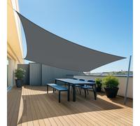 UMI Voile d'ombrage Imperméable Rectangulaire 3x4m Toile Ombrage PES avec 95% Protection UV pour Jardin Terrasse Balcon Patio Extérieur - Anthracite