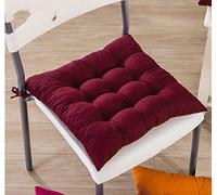 uministyle Lot de 2 coussins de chaise rembourrés avec attaches pour chaises de salle à manger, cuisine, jardin, intérieur et extérieur (rouge foncé)
