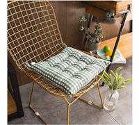 Uministyle Lot de 2 coussins rembourrés pour chaise de salle à manger, jardin, cuisine, bureau, 40 x 40 cm avec attaches (Vert)