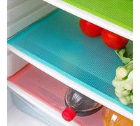 Uministyle Lot de 4 tapis de réfrigérateur antibactériens 29 x 45 cm, imperméables et lavables pour réfrigérateur, tiroir, grille-pain, tapis de placard à faire soi-même (bleu)