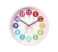 Umllpet Horloge murale pour enfants - Horloge d'apprentissage colorée - 25,4 cm - Silencieuse - Sans bruit de tic-tac - Pour la rentrée scolaire - Pour garçons et filles - Chambre à coucher - École