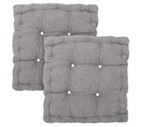 Umllpet Lot de 2 coussins d'assise pour jardin - Pour intérieur et extérieur - 40 x 40 cm - Coussins d'assise en coton - Rembourrage épais - Coussins de sol matelassés - Pour chaise de jardin (Gris