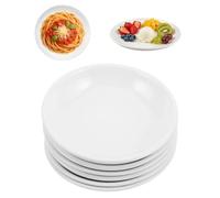 Umllpet Lot de 6 petites assiettes à dessert en grès | Lot d'assiettes plates en mélamine, passent au lave-vaisselle, assiettes à dessert rondes pour collations