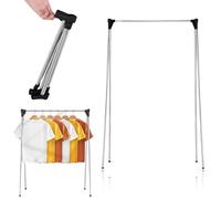 Umllpet Portant à Vêtements Pliable Acier Inoxydable Télescopique Réglable, Support Portable pour Voyage, Camping, Petit Appartement & Séchage Linge