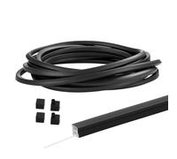 Umllpet Profilé LED en Silicone Noir - 3 M, 12×12 mm, Bande Lumineuse Flexible Étanche, Diffusion Lumière Néon Uniforme, Embouts et Clips de Montage Inclus