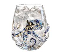 Umllpet Verres à vin avec anneaux bleus, 320 ml, verres à vin pieuvre sans pied