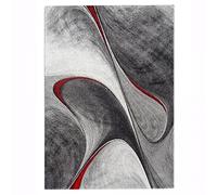 UN AMOUR DE TAPIS - Tapis moderne 1056 - tous petit tapis madila - rouge, gris, noir - 40 x 60 cm