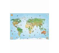 Un amour de tapis World Map - 70x95 cm - Bleu