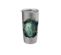 Un chemin à travers la magie de la forêt enchantée Gobelet isotherme en acier inoxydable double paroi