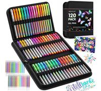 Un ensemble comprenant 120 stylos gel pailletés, 60 stylos gel de couleurs, et 60 recharges