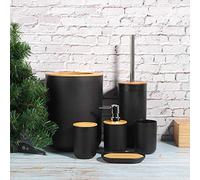 Un Ensemble D'Accessoires de Salle De Bain 6 Pièces, Distributeur de Savon, Porte-Savon, Porte-Brosse à Dents, Gobelet à Chasse d'eau, Porte-Brosse de Toilette, Poubelle