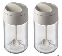 Un ensemble de récipients pour conserver le sucre et le sel, pots à épices en verre avec cuillères, 250 ml (8,5 oz).