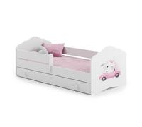Un lit 160 x 80 cm + sommier + matelas + tiroir + barrière de protection