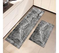 Un morceau de tapis de cuisine en gel de silice avec motif dégradé et texture haut de gamme, offrant un amorti et un soulagement de la fatigue dans un style luxueux et à la mode, peut être utilisé com